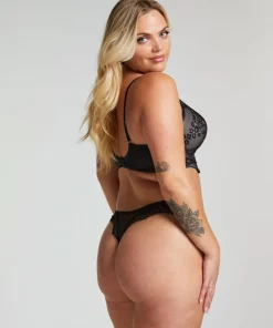 Daphne Padded Underwired Longline Push-Up Bra - Black