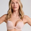 Deep-V Padded Underwired Push-Up Bra - Beige