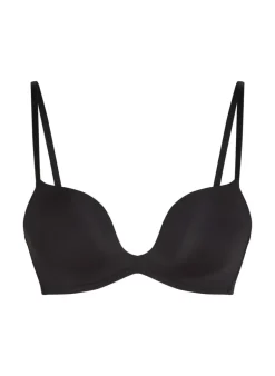 Deep-V Padded Underwired Push-Up Bra - Black