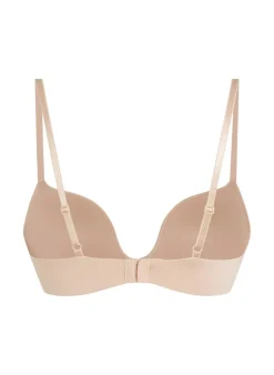 Deep-V Padded Underwired Push-Up Bra - Beige