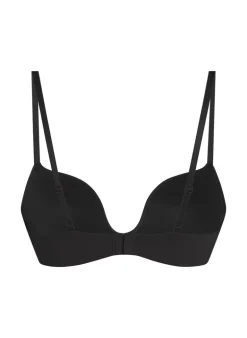 Deep-V Padded Underwired Push-Up Bra - Black