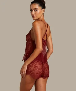 Delphine Lace Cami - Red