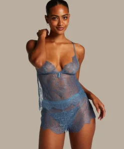 Delphine Lace Shorts - Blue