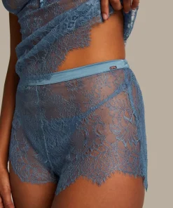 Delphine Lace Shorts - Blue