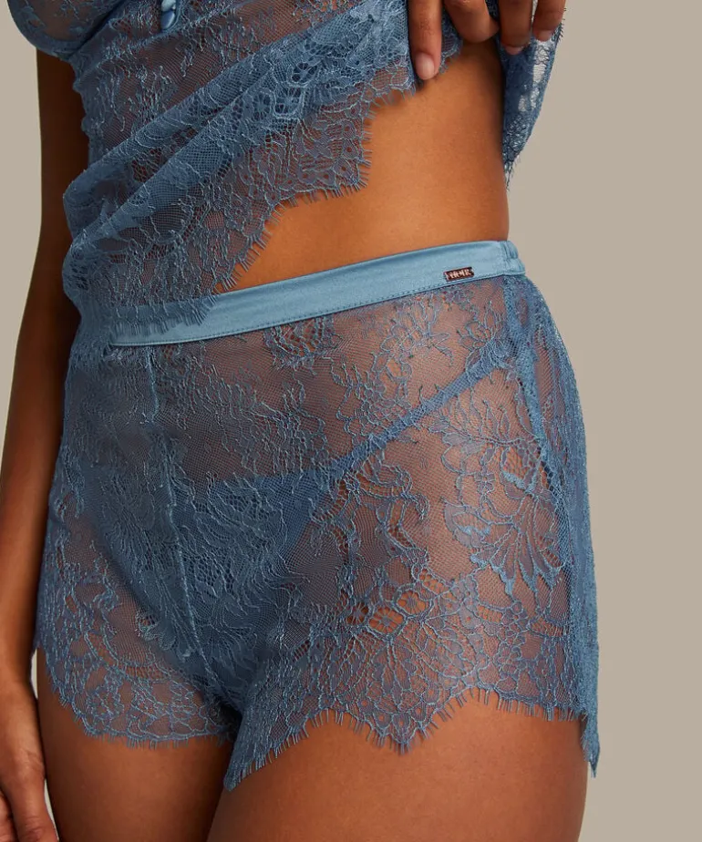 Delphine Lace Shorts - Blue
