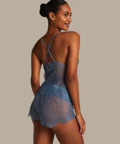Delphine Lace Shorts - Blue