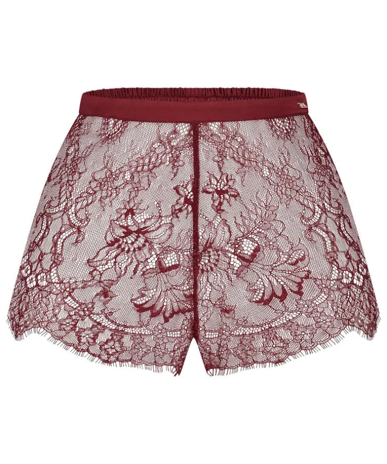 Delphine Lace Shorts - Red