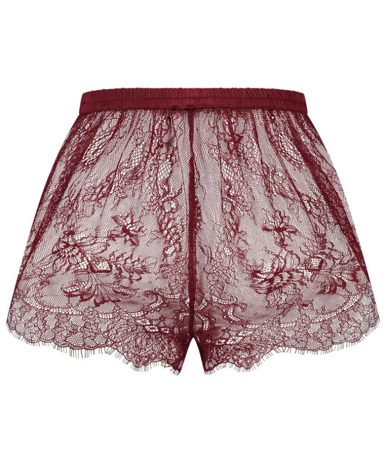 Delphine Lace Shorts - Red