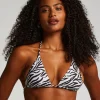 Doha Zebra Triangle Bikini Top - White