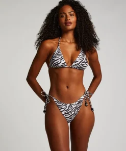 Doha Zebra Triangle Bikini Top - White