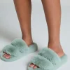 Double Strap Lady Slippers - Green