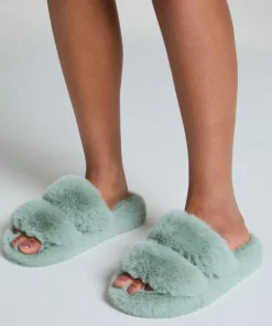 Double Strap Lady Slippers - Green
