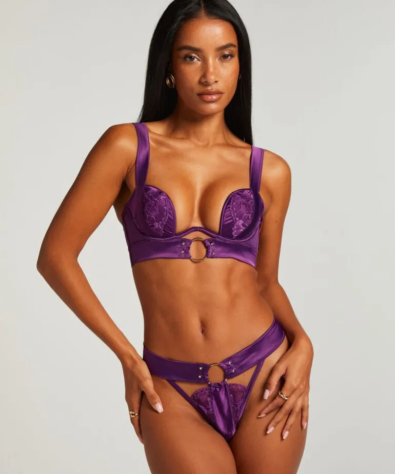 Elsa Padded Underwired Longline Bra - Purple