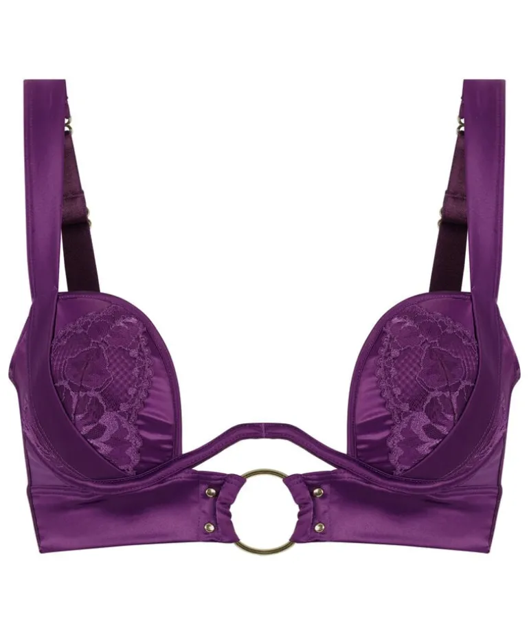 Elsa Padded Underwired Longline Bra - Purple