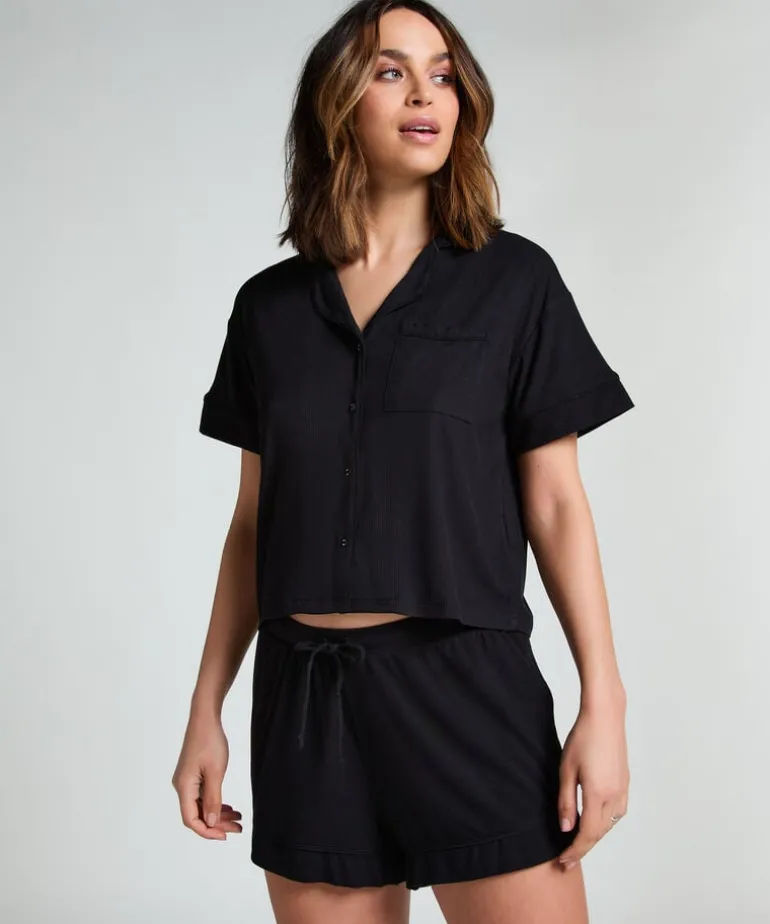 Essential Jersey Short-Sleeved Jacket - Black