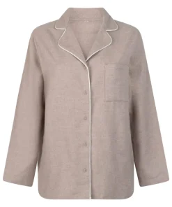 Essentials Flannel Pyjama Top - Beige