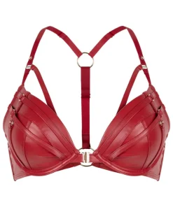 Faye Padded Underwired Push-Up Bra - Red