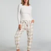 Flannel Pyjama Pants - Beige