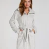 Fleece Zip Bathrobe - Gray
