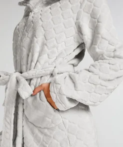 Fleece Zip Bathrobe - Gray