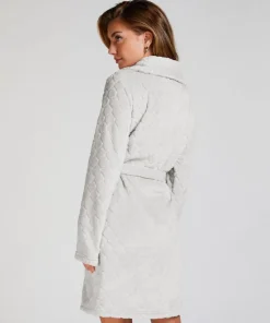Fleece Zip Bathrobe - Gray