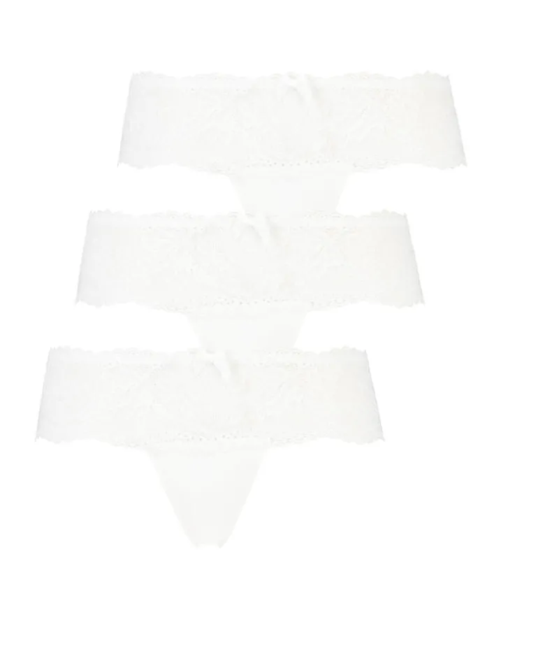 Florence 3-pack boxer thongs - White
