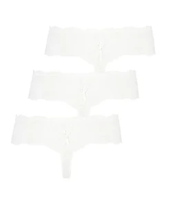 Florence 3-pack boxer thongs - White