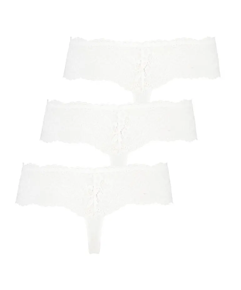 Florence 3-pack boxer thongs - White