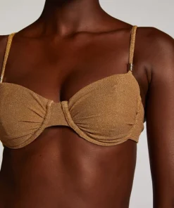 Goldie Shimmer Bikini Top - Yellow