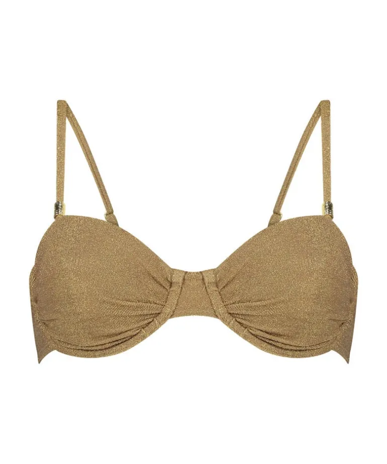 Goldie Shimmer Bikini Top - Yellow