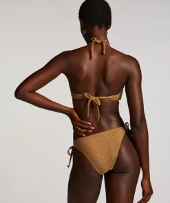 Goldie Shimmer Cheeky Tanga Bikini Bottoms - Yellow