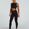 HKMX Crossed High Waisted Leggings - Black