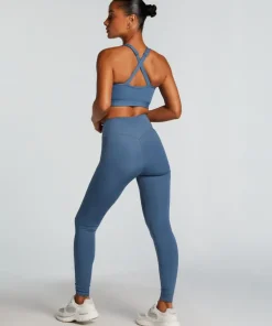 HKMX Crossed High Waisted Leggings - Blue