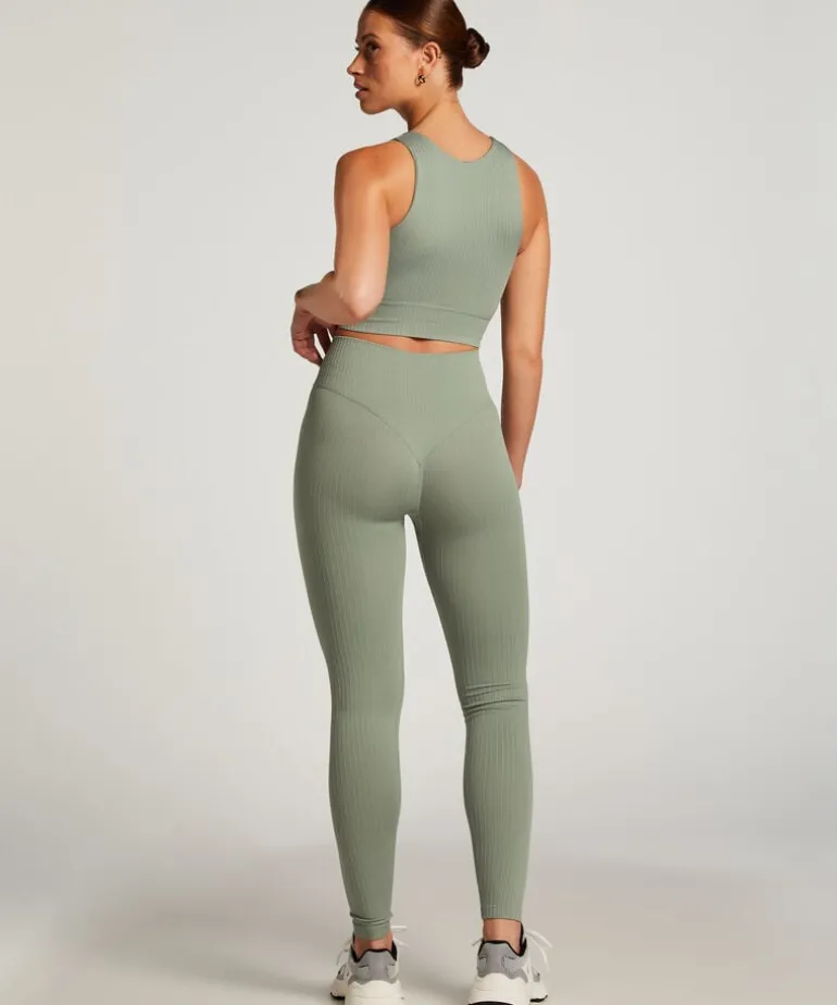 HKMX High waisted seamless sport legging - Green