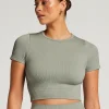 HKMX Seamless Sport Cropped Top - Green
