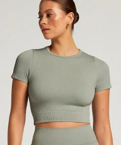 HKMX Seamless Sport Cropped Top - Green