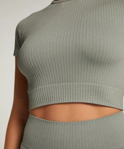 HKMX Seamless Sport Cropped Top - Green