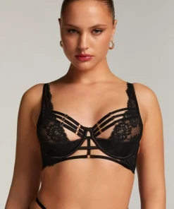 Iggy Half-Padded Underwired Longline Bra - Black