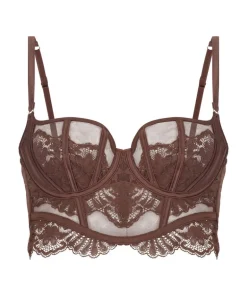 Indigo Non-Padded Underwired Longline Bra - Brown