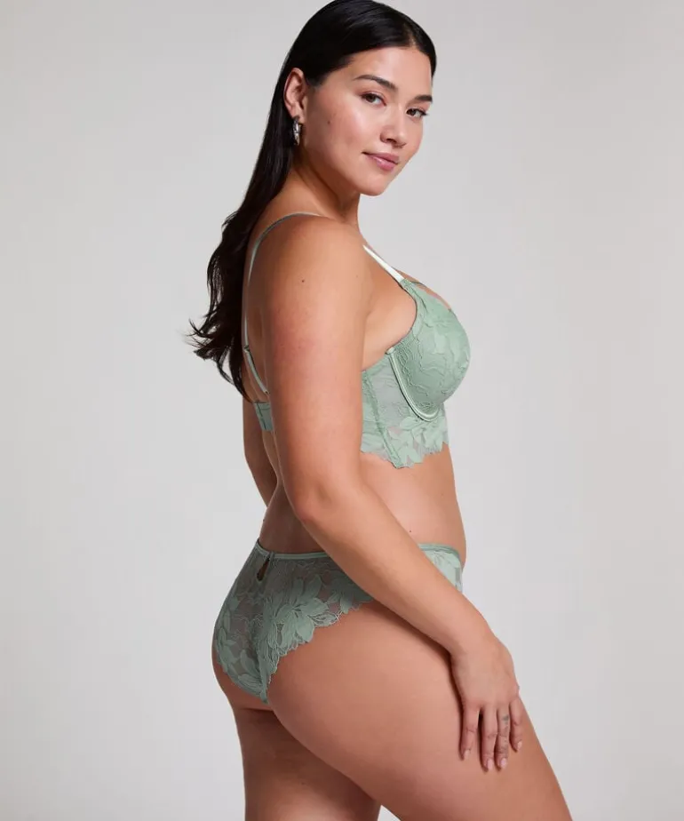 Ingrid Padded Underwired Longline bra - Green