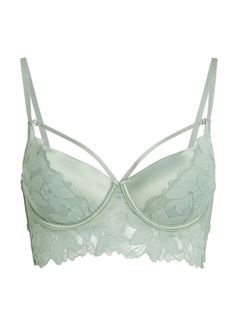 Ingrid Padded Underwired Longline bra - Green