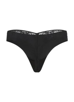 Invisible thong Stripe mesh - Black