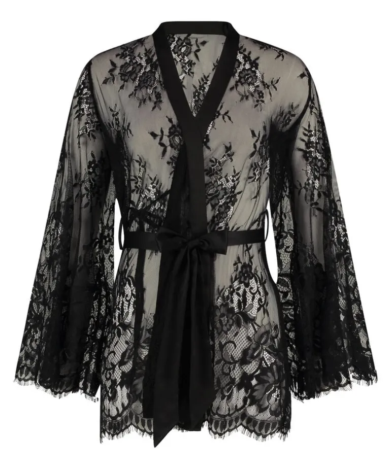 Isabelle Lace Kimono - Black