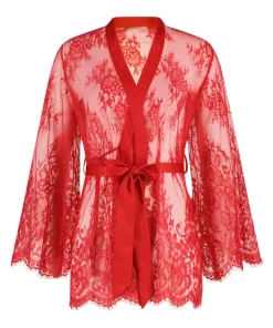 Isabelle Lace Kimono - Red