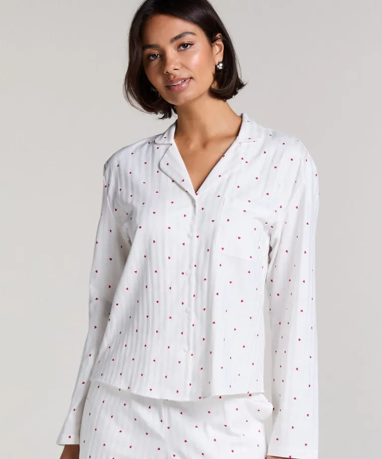 Jacquard Hearts Jacket Longsleeve - White