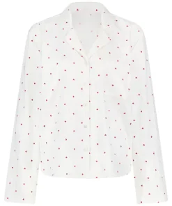 Jacquard Hearts Jacket Longsleeve - White