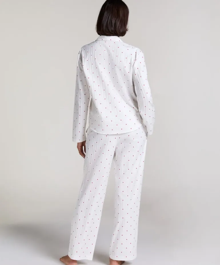 Jacquard Hearts Petite Pyjama Bottoms - White
