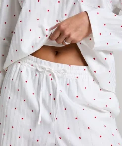Jacquard Hearts Regular Pyjama Bottoms - White
