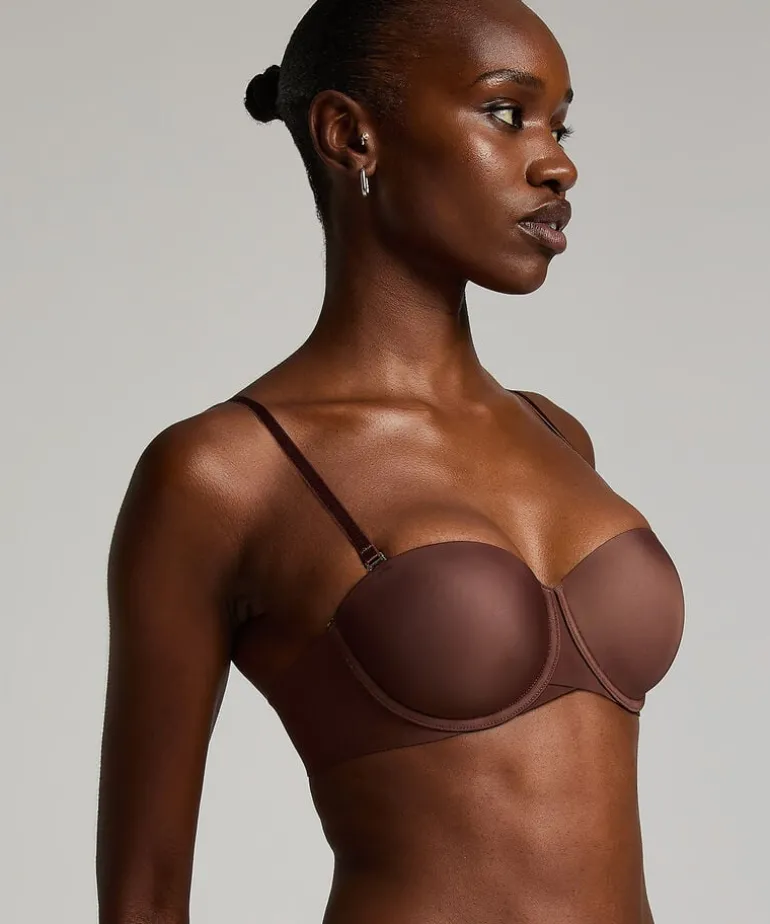 Jane Padded Strapless Underwired Bra - Brown