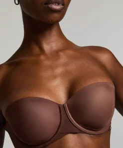 Jane Padded Strapless Underwired Bra - Brown